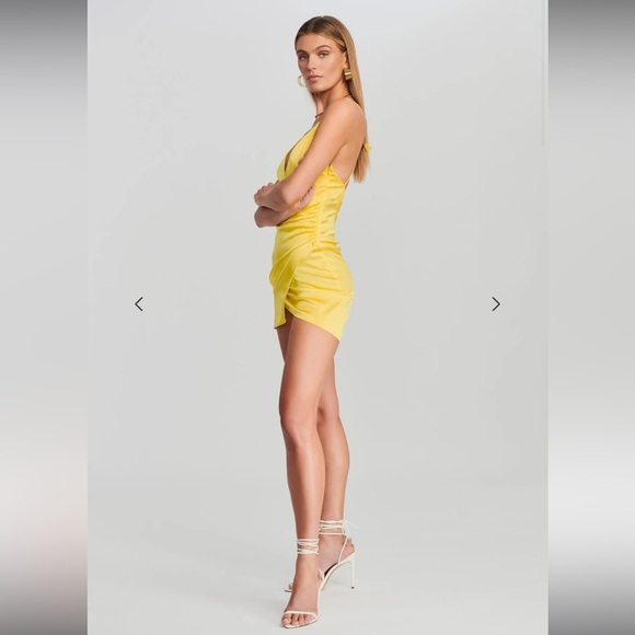 SER.O.YA LEAH SILK DRESS in BRIGHT 💛 yelllw Size Small - Picture 6 of 13